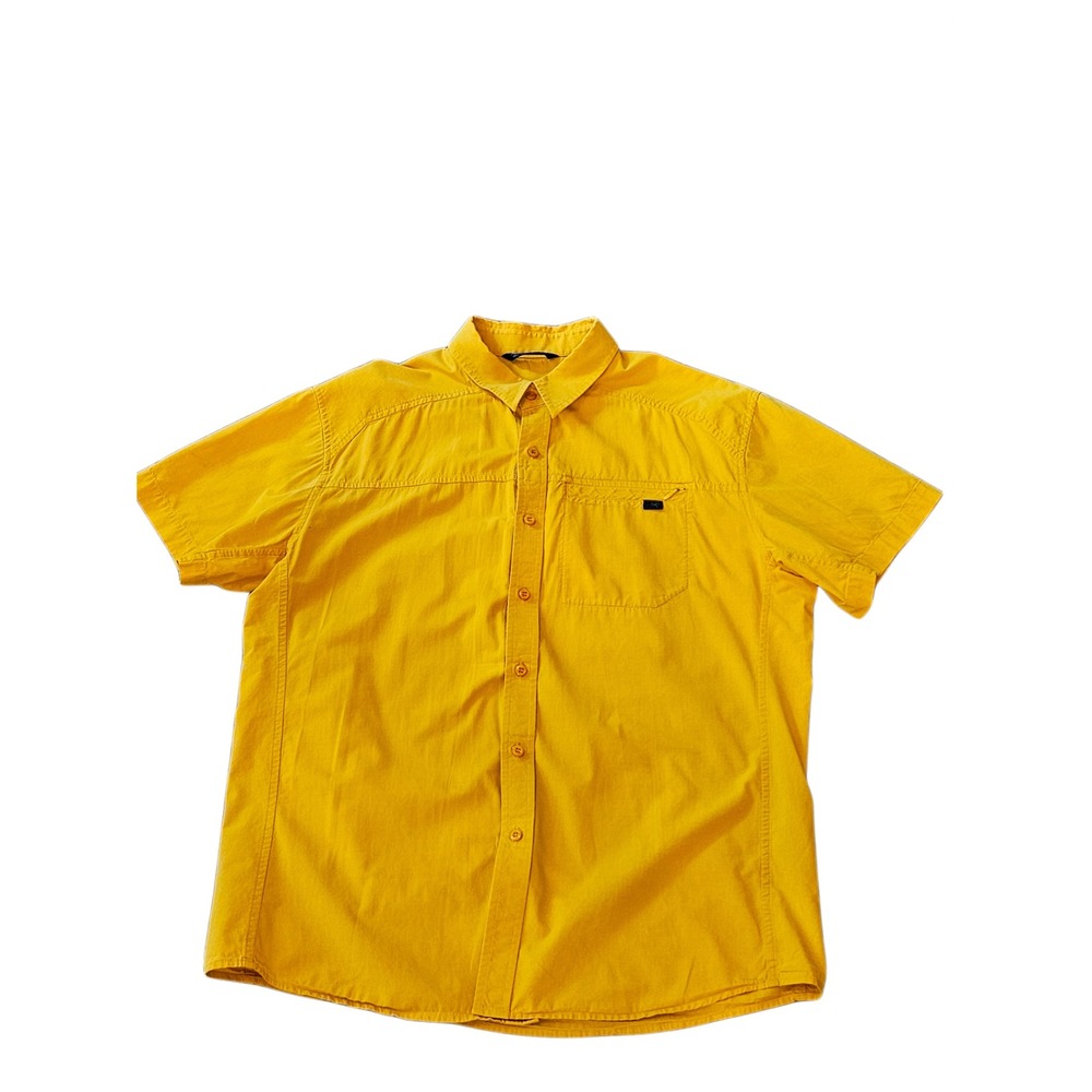 Arc'teryx Frontera Yellow Short Sleeve Button Down Technical Shirt Large EUC